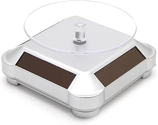 حامل مجوهرات دوار-للاكسسوارات – تصميم أنيق لعرض القلادات، الخواتم، الأساور – بمحرك 360 درجة - مثالي للمتاجر والمعارض - لون(فضي)