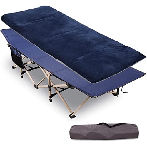 REDCAMP Folding Camping Beds for adults with Soft Mattress, Heavy Duty Sturdy 28″ Extra Wide Camp Bed, Stronge Thicker Tubes Sleeping Cot Outdoor Travel Office