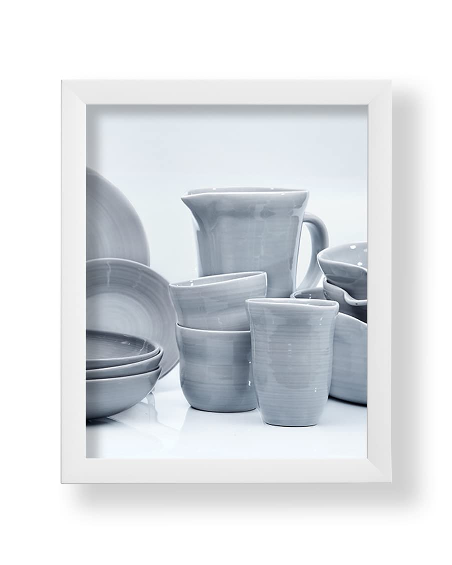 VO Design Alva Premium Bilderrahmen 80x100 cm Weiß Matt Rückwand Weiß Kunstglas Klar Farb und Größenwahl