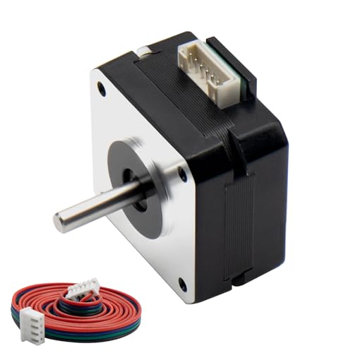 MAKERELE 1PC Nema 17 Stepper Motor Bipolar 1.3A 23mm Body 15.5Ncm(21oz.in) Torque 1.8Degree 4-Lead with 1m Cable and Connector for DIY 3D Printing and CNC Applications