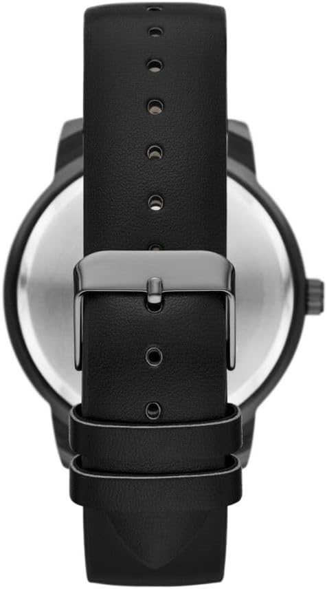 Folio Men's Three Hand Black Polyurethane Watch Gift Set
