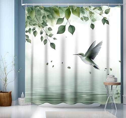 Cortina Ducha 200x200 cm, Cortinas de Baño Poliester Lavable, Cortina Bañera Secado Rápido, Shower Curtain Cortinas De BañO para BañEra con 12 Ganchos