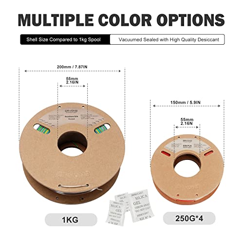 ERYONE 3D Printer Bundle PLA Filament Silk Dual Color 250g*4 Spools 1.75mm +/- 0.03mm, Glod Copper/Gold Silver/Red Glod/Yellow Green by ERYONE - Used condition - Image 5