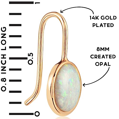 Created Opal, Pearl, or Abalone Drop Dangle Earrings for Women - 14K Gold Plated or 925 Sterling Silver Plated - Hypoallergenic, Safe for Sensitive Ears4