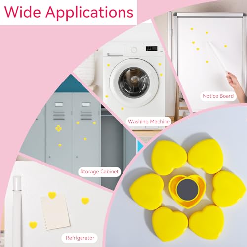 ZDZBLX Fridge Magnets, 30 Pack Strong Magnet, Mini Cute Heart-Shaped Yellow Magnets for Whiteboard Notice Board, Crafts - Image 4