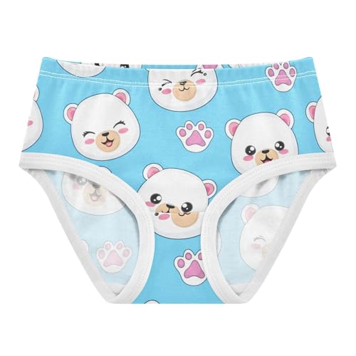 Cute Cartoon White Bear Blue Girl Panties Cute Girls Underwear Toddlers Cotton Cartoon Underpants Briefs 2t