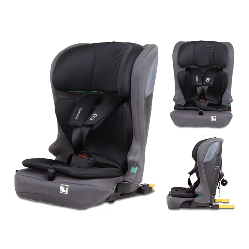 Asalvo PROFIX Silla de Auto I-Size, Instalación Isofix y Top Tether, Silla de coche bebé, Reposacabezas regulable, Plegable, Protección impactos laterales, de 76 a 150 cm, Gris