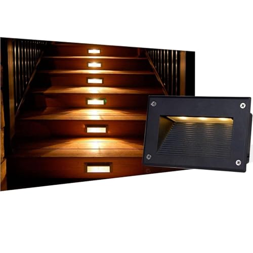 JDZYFFS Luces Led Exterior Suelo - Foco Empotrable Cuadrado De 85-265 V CA, Luces LED De Paisaje Para Suelo (85-265 V): Luz LED Empotrada Para Terraza, 3 W, Luz De Pared Para Escalera(Warm White)