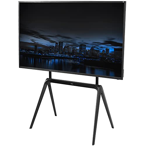 VIVO Steel Easel 65 to 86 inch LED LCD Screen Modern Studio TV Display Stand, Adjustable TV Mount with 4 Legs, Max VESA 600x400mm, Black, STAND-TV86B