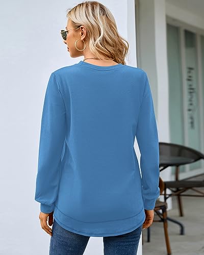 Image of MOLERANI Sweatshirts for Women Casual Long Sleeve Crewneck Shirt Tunic Tops | Pullovers, Soft Lightweight Warm Fabric, Loose Fit, Fall Winter Trendy Clothes, Daily Wear, Workout, Outdoor Outfits