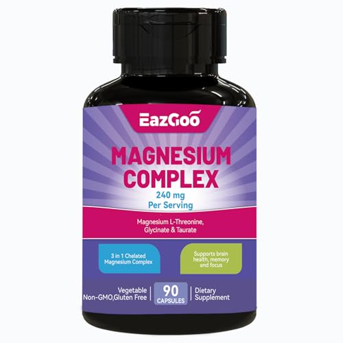 Image of Magnesium Supplement - Magnesium Complex- 3 Forms: Magnesium L-Threonine, Glycinate & Taurate - Supports Relaxation & Brain Health, 90 Veggie Capsules
