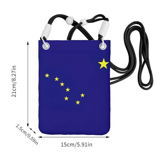 Alaska State Flag Print Crossbody Bag For Women, Shoulder Bag Purse, Travel Sport Mini Phone Bag, Phone Wallet3