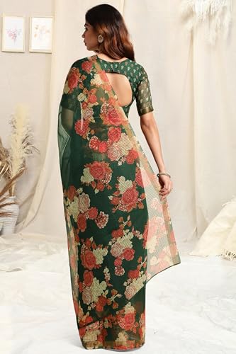 Image of MIRCHI FASHION Lightweight Kota Doria Cotton Saree | Floral Printed Summer Saree for Women | Breathable Ethnic Daily Wear Saree with Blouse Piece