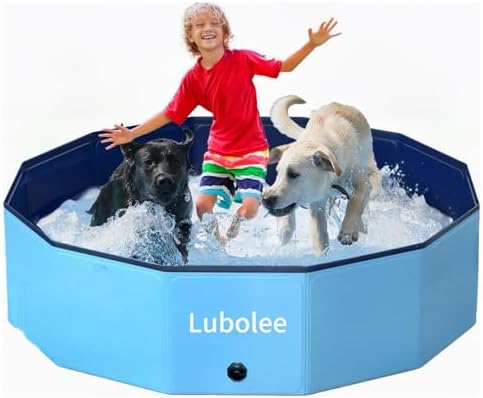 Lubolee Hundepool für Große Hunde- Faltbarer Hundebadewanne & Hundeplanschbecken mit Rutschfester Oberfläche (120x30cm) | Planschbecken aus verdicktem PVC