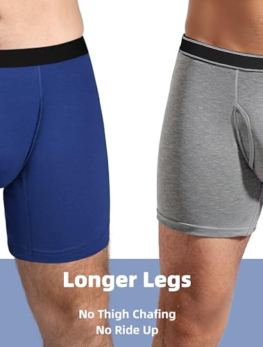 Incontinence Underwear for Men Washable Cotton Leak Proof Boxer Briefs with Long Legs for Bladder Leakage 5 Pack4