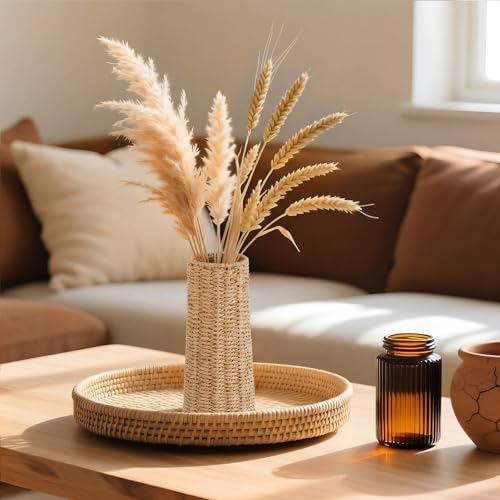 Ctosree Small Wicker Vase for Flowers, 12 Inch Rattan Woven Tabletop Vase by Ctosree - Used condition - Image 7