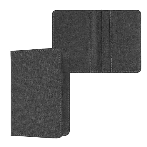 kwmobile Fahrzeugschein Hülle mit Kartenfächern - Etui Stoff Tasche für Auto Zulassungsbescheinigung Führerschein - Dunkelgrau