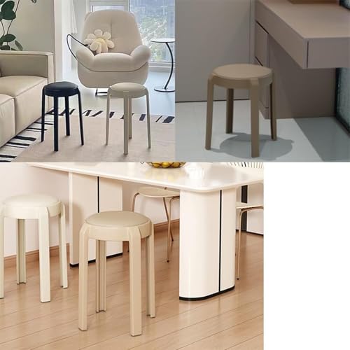 Taburete apilable de plástico portátil para cocina y dormitorio pequeño 6