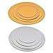 8 Plato para tartas de Cartón 15/20/25/30 CM Bases para Tartas Redondas de Carton, Dorado y Plateado, Bandejas Carton Reutilizables, Bandejas para Tartas para Cumpleaños, Bodas y Fiestas, 2 mm Grosor