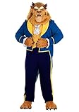 Plus Size Beast Costume | Adult Disney Beauty and the Beast Mouth Mover Full Head Mask | Blue Dance with Belle 3X