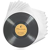 Fasmov 200 Pack LP Vinyl Record Inner Sleeves, 12 Inch Plastic Covers, Protective Round Bottom Sleeves for 12' Albums, Translucent