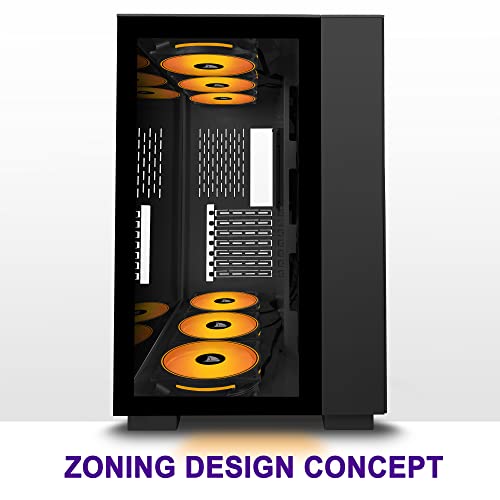 AMANSON PC CASE ATX Mid Tower Case Tempered Glass Gaming Computer Case