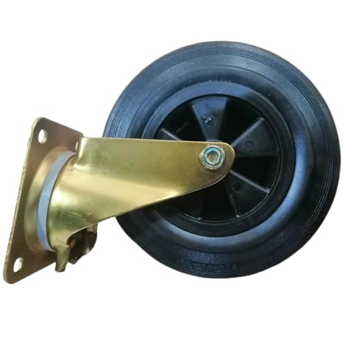 Juego de ruedas giratorias de goma resistentes, 6-8 pulgadas, paquete de 4 con 2 giratorias y 2 fijas, banda de rodadura para banco de trabajo, carrito, carro (6 pulgadas)