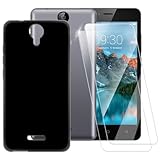 ESACMOT Coque noire pure compatible avec TP-Link Neffos C5A + [lot de 2] protecteur d'�cran en verre tremp�, coque antichoc pour TP-Link Neffos C5A (5