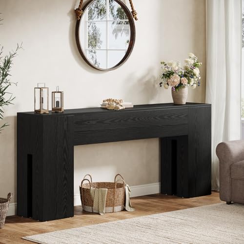 Image of Tribesigns 71-Inch Long Console Table for Entryway, Farmhouse Sofa Console Behind Couch, Entry Table for Hallway, Foyer, Living Room, Black