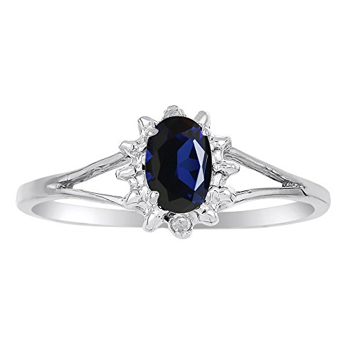 Rylos Matching Jewelry For Women 14K White Gold - September Birthstone- Ring, Earrings & Necklace Sapphire 6X4MM Color Stone Gemstone Jewelry For Women Gold Jewelry3