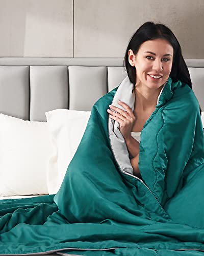 Topblan 15Lbs Weighted Blanket Adult 15Lbs & Cooling Blanket King Size For Hot Sleepers #TOP5
