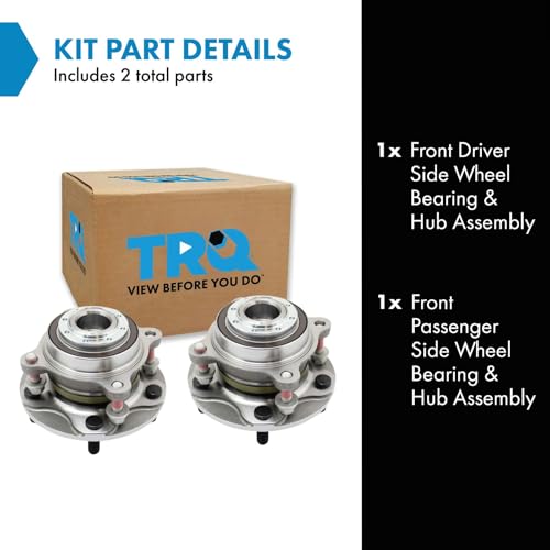 Image of TRQ Front Pair Wheel Bearing and Hub Set with ABS Sensor 2 Piece for Toyota | for 2008-2022 Toyota Sequoia 2007-2021 Toyota Tundra RWD