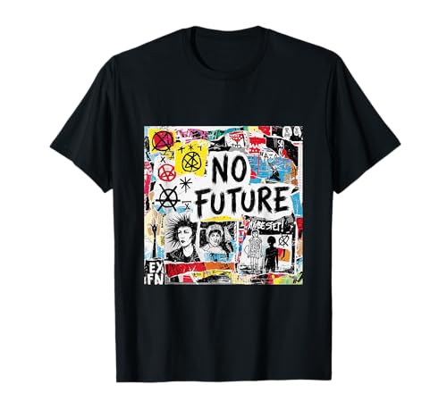 Anarchy Collage Graphic Tee - No Future Punk Streetwear Art T-Shirt