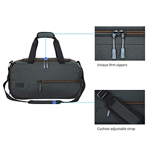 MarsBro Water Resistant Sports Gym Travel Weekender Duffel Bag with Shoe Compartment Black