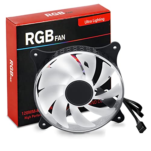RIATECH 3 Pack RGB LED Series 120mm PWM Case Fan for Computer Case, Unique Ultra Quiet Long Life Gaming PC Cooling Fan - RGB PWM connector