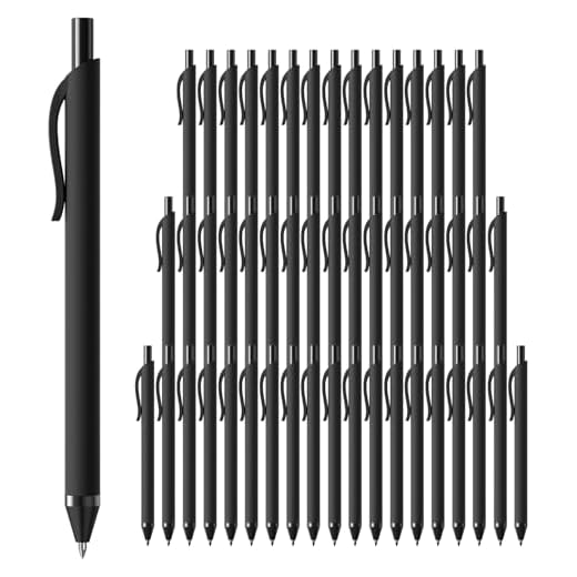 InkSlick Black Pens Bulk 50 Pack 1.0mm Ballpoint Pen for Smooth Writing