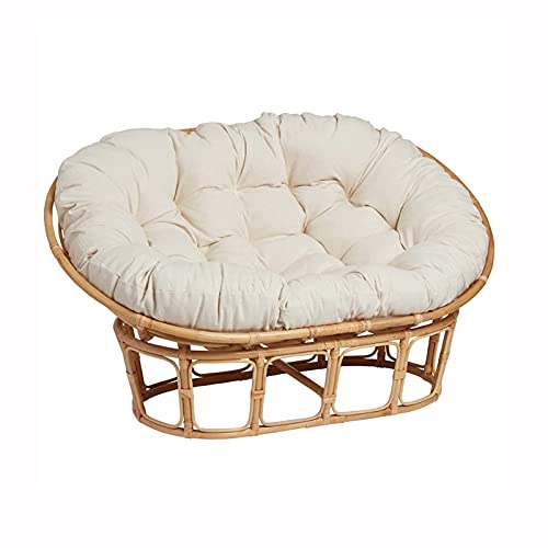 Double Papasan Cushion,Waterproof Hanging Basket Replacement Twill Cushion For Outdoor Patio Seat Cushion Garden Cushions Indoor Chair Pad-White 65×45 Inch #TOP24
