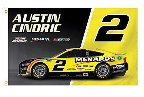 Drapeau de voiture Austin Cindric #2 Nascar de 0,9x1,5 m pour fan de sport auto et tuning américain
