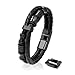 SERASAR Bracciale Uomo Acciaio Nero 20cm Braccialetto Uomo Pelle Cuoio Regolabile Magnetico Inox Bracciali Braccialetti Bigiotteria Cinturino Braciale Bambino Bracelet Corda Braciale Nere Accessori