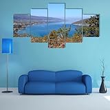 QYYAMDEQ Cuadros Grandes Dimensiones 5 Piezas Lienzos Decorativos Annecy Lago Alpes Franceses Estaciones De Esqui Pintura Cartel Hd Impresión De Imagen Cuadros Decorativos Cuadros Para Dormitorio