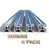 4PCS 9.85inch T Slot 2020 Aluminum Extrusion Profile (250mm), European Standard Aluminum Linear R...