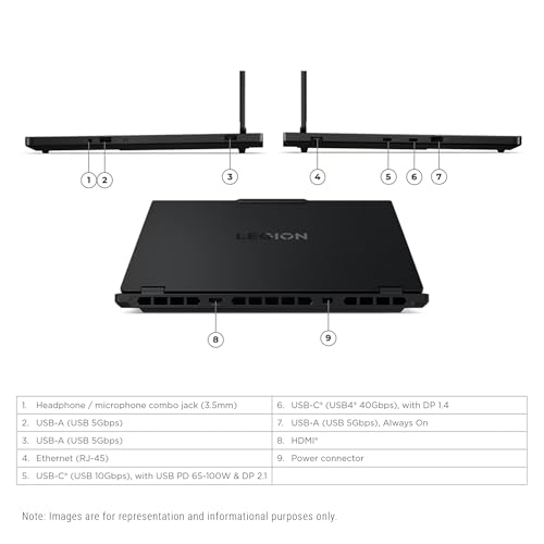 Image of Lenovo Legion 5i Gen 10 Gaming Laptop, Intel Ultra 7-255HX, 16 GB DDR5 RAM, 1 TB PCIe SSD, 15.1 inch WQXGA (2560x1600) Display, Nvidia G-Force RTX 5070, 24-Zone RGB Keyboard, W11 Home, Eclipse Black