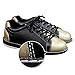 Men's Bowling Shoes Lightweight Leather Breathable Buffer Left Right Soles Fashion Athletic,Black,7.5