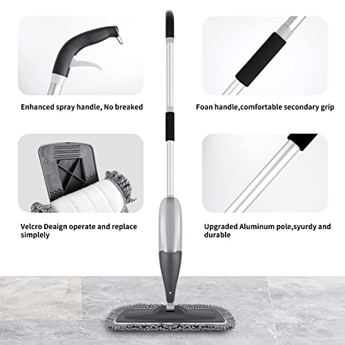 Microfiber Spray Mop For Floor Cleaning,Floor Mop Dry Wet Mop Spray With 4 Washable Mop Pads & 780Ml Refillable Bottle For Kitchen Wood Floor Hardwood Laminate Ceramic Tiles Floor Dust Cleaning, #TOP1