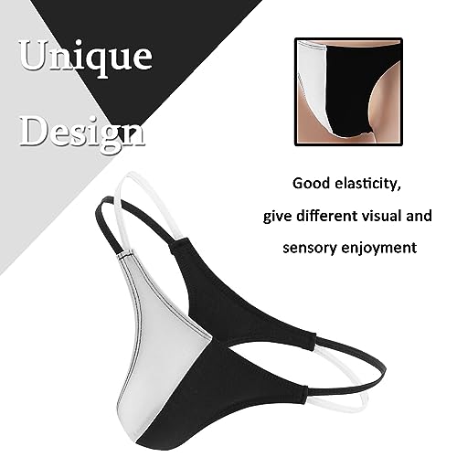 WenMei Men's Criss Cross Thong Underwear,Elastic Men G-String T-Back Thongs Low Waist Pouch Panties Suitable for 25-35 Inch3