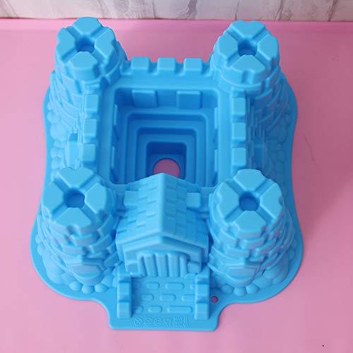 NUOMI Large Castle Cake Mold Baking Bakeware Nonstick Silicone 3D Bundt Cake Pan, for Birthday Party Wedding Anniversary