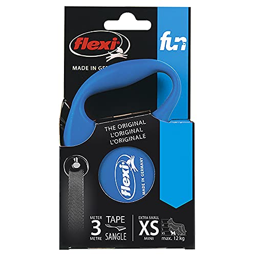 Guia Retratil FLEXI FUN Fita PP 3m - Azul