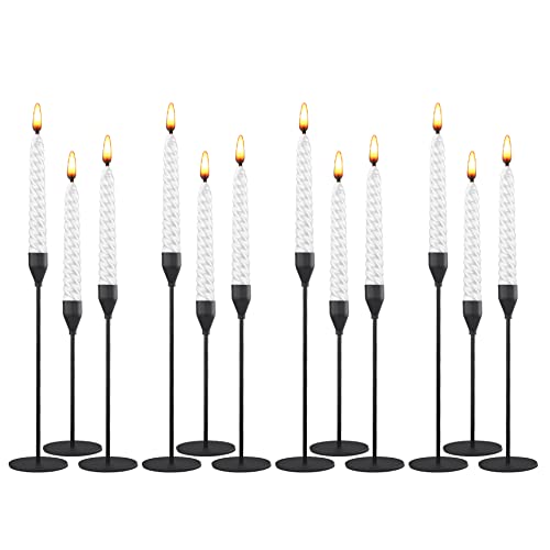 Fani ZJ008L Set Of 12 Matte Black Candlestick Holders cover