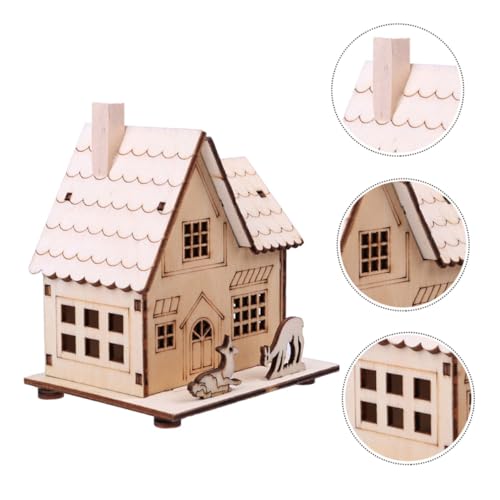 Maison bois à LED pour Noël petit cadeau de table original
