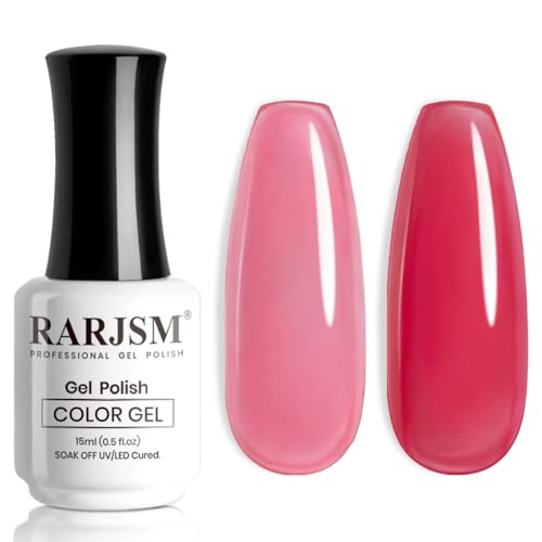 RARJSM Nude Gel Nail Polish Cherry Pink Sheer Neutral Skin